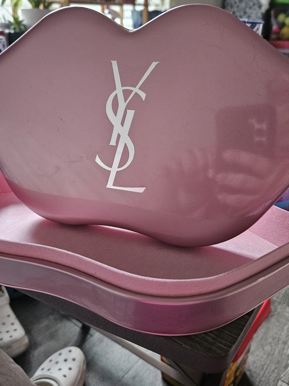 YSL Pink Lip-Shaped Makeup Case
